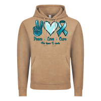 Vintage Coffee Peace Love Cure Ovarian Cancer Vintage Hoodie - Jasminsmagicworld