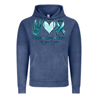 Peace Love Cure Ovarian Cancer Vintage Hoodie | Teevron