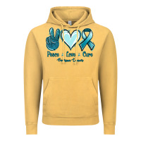 Vintage Mustard Peace Love Cure Ovarian Cancer Vintage Hoodie - Jasminsmagicworld