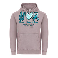 Vintage Zinc Peace Love Cure Ovarian Cancer Vintage Hoodie - Jasminsmagicworld