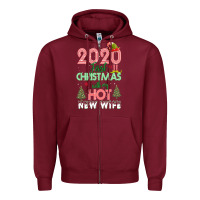 Burgundy 2020 First Christmas With My Hot New Wife Zipper Hoodie - Bettercallsaul