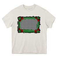 Cream christmas black and white background Heavy Core Tee - BarkalooDesign