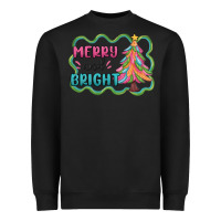 Black merry and bright christmas tree Heavyweight Sweatshirt - MaliasSmallBusiness