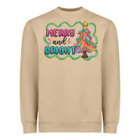 Merry And Bright Christmas Tree Heavyweight Sweatshirt | Teevron