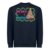 Navy merry and bright christmas tree Heavyweight Sweatshirt - MaliasSmallBusiness