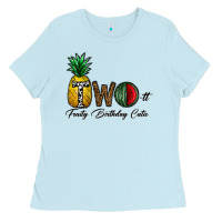 Baby Blue two fruity birthday cutie Ladies Tee - CowhideDigitalArt