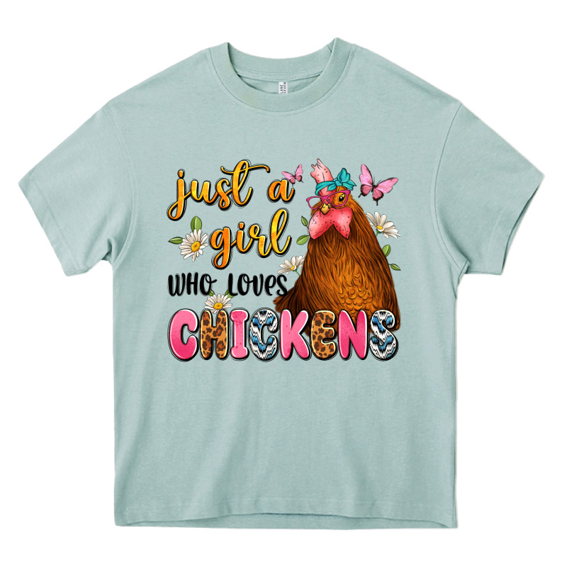 Just A Girl Who Loves Chickens Heavy Core Tee by JahusDesignShop | Teevron
