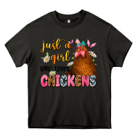 Asphalt just a girl who loves chickens Heavy Core Tee - JahusDesignShop