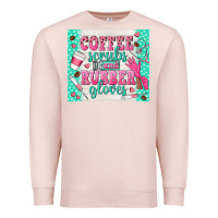 Pale Pink coffee scrubs and rubber gloves Premium Sweatshirt - TumblerDesignByShophia