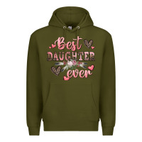 Army Green best daughter ever mother's day Premium Hoodie - CowGirlArtShop