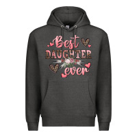 Charcoal Heather best daughter ever mother's day Premium Hoodie - CowGirlArtShop