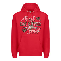 Red best daughter ever mother's day Premium Hoodie - CowGirlArtShop