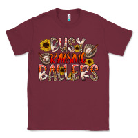 Burgundy Busy Raising Ballers Classic Tee - CowhideDigitalArt