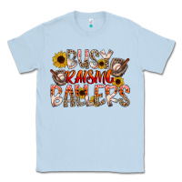 Dusty Blue Busy Raising Ballers Classic Tee - CowhideDigitalArt
