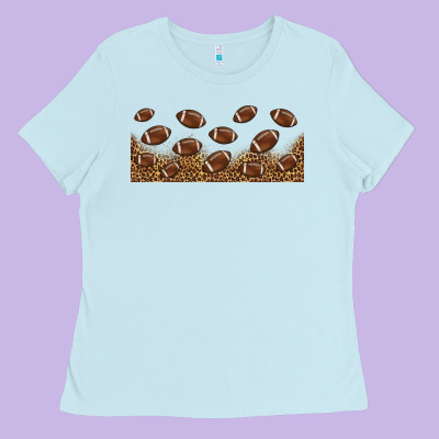 Leopard American Football Libbey Glass Ladies Tee Designed By Hra Design Shop