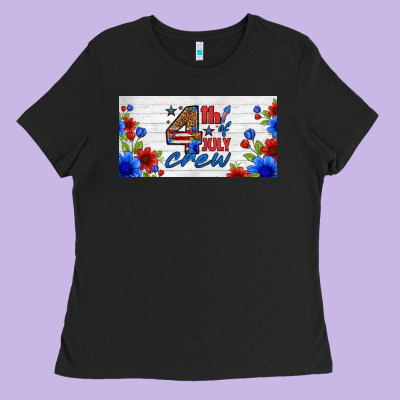 Floral 4th Of July Crew License Plate Ladies Tee Designed By Hra Design Shop