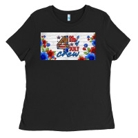 Black floral 4th of july crew license plate Ladies Tee - HRA Design Shop