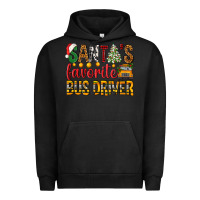 Pigment Black Santa's Favorite Bus Driver Urban Hoodie - BundleAndBundleShop
