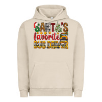 Pigment French Oak Santa's Favorite Bus Driver Urban Hoodie - BundleAndBundleShop