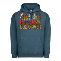Pigment Midnight Navy Santa's Favorite Bus Driver Urban Hoodie - BundleAndBundleShop