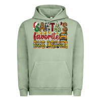 Pigment Oil Green Santa's Favorite Bus Driver Urban Hoodie - BundleAndBundleShop