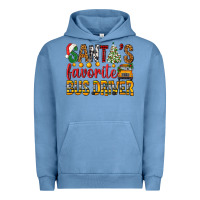 Pigment Pebble Blue Santa's Favorite Bus Driver Urban Hoodie - BundleAndBundleShop