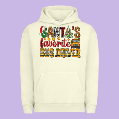 Santa's Favorite Bus Driver Urban Hoodie Designed By Bundleandbundleshop