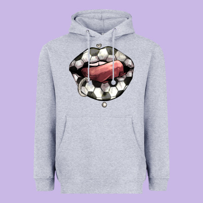 Soccer Lips Heavyweight Hoodie Designed By Howdyjamesfarm