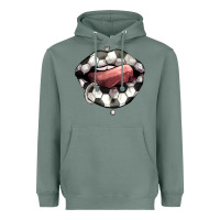 Sage Soccer lips Heavyweight Hoodie - HowdyJamesFarm