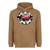 Toasted Coconut Soccer lips Heavyweight Hoodie - HowdyJamesFarm