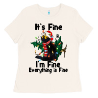Bone It's Fine I'am Fine Everything Is Fine Ladies Tee - FaDigitalArtStudio