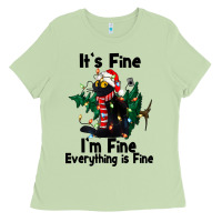 Matcha It's Fine I'am Fine Everything Is Fine Ladies Tee - FaDigitalArtStudio