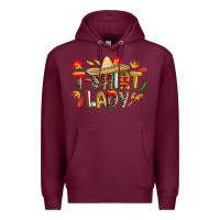 Burgundy cinco de mayo lady Premium Hoodie - CowGirlArtShop