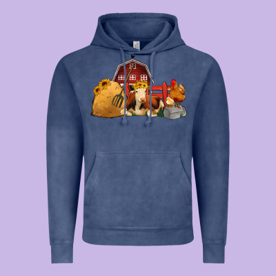 Red Barn Farm Animals Vintage Hoodie Designed By Jasminsmagicworld