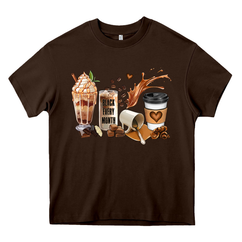 Black Every Month Melanin Coffee Cups Heavy Core Tee by JahusDesignShop | Teevron