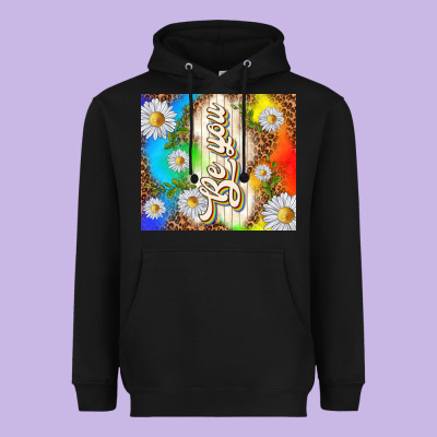 Be You With Daisies Heavyweight Hoodie Designed By Tumblerdesignbyshophia