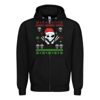 Black alien ugly christmas Zipper Hoodie - Bettercallsaul