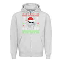 Dove Grey alien ugly christmas Zipper Hoodie - Bettercallsaul