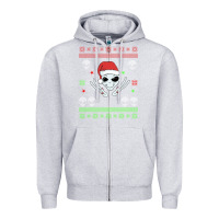 Heather Grey alien ugly christmas Zipper Hoodie - Bettercallsaul