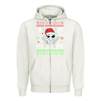 Oatmeal Heather alien ugly christmas Zipper Hoodie - Bettercallsaul