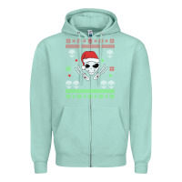 Seafoam alien ugly christmas Zipper Hoodie - Bettercallsaul