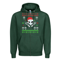 Sports Green alien ugly christmas Zipper Hoodie - Bettercallsaul