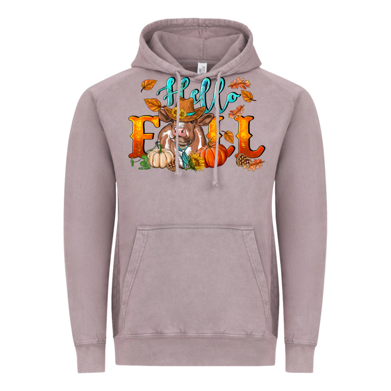 Hello Fall Heifer Cow Vintage Hoodie by RanaPortraitStore | Teevron