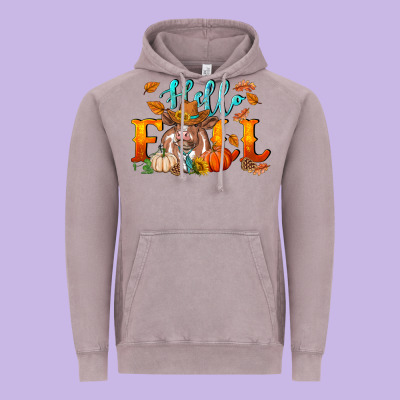 Hello Fall Heifer Cow Vintage Hoodie Designed By Ranaportraitstore