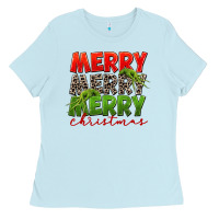 Baby Blue Merry christmas Ladies Tee - FaDigitalArtStudio