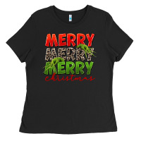 Black Merry christmas Ladies Tee - FaDigitalArtStudio
