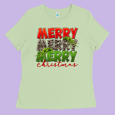 Merry Christmas Ladies Tee Designed By Fadigitalartstudio