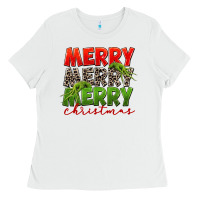 White Merry christmas Ladies Tee - FaDigitalArtStudio