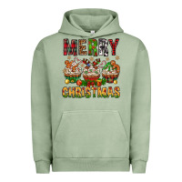 Pigment Oil Green merry christmas with cupcake bbs Urban Hoodie - BundleAndBundleShop