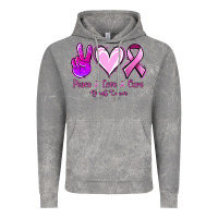 Cloud Rock Peace Love Cure Breast Cancer Vintage Hoodie - Jasminsmagicworld